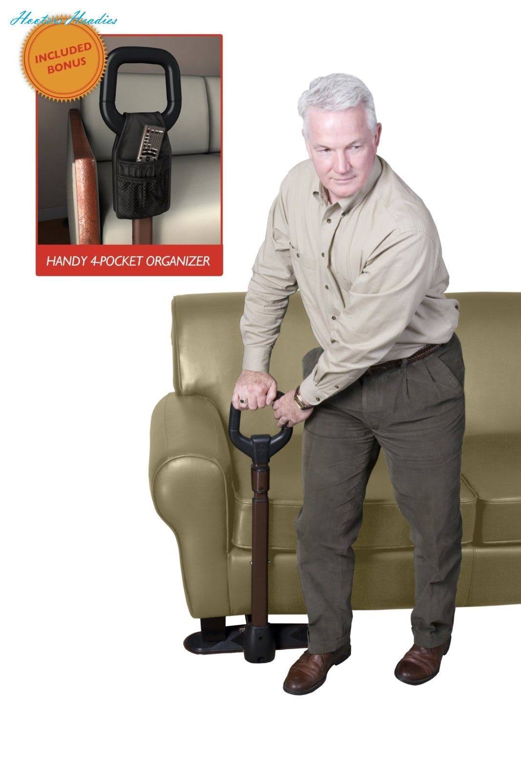 Stander CouchCane - Ergonomic Safety Support Handle + Adjustable Living Room Standing Aid for Chair Couch u0026 Lift Chair + Org