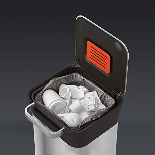 Joseph Joseph Intelligent Waste Titan Trash Can Compactor Kitchen Bin with Odor Filter, Holds up to 60L After Compaction