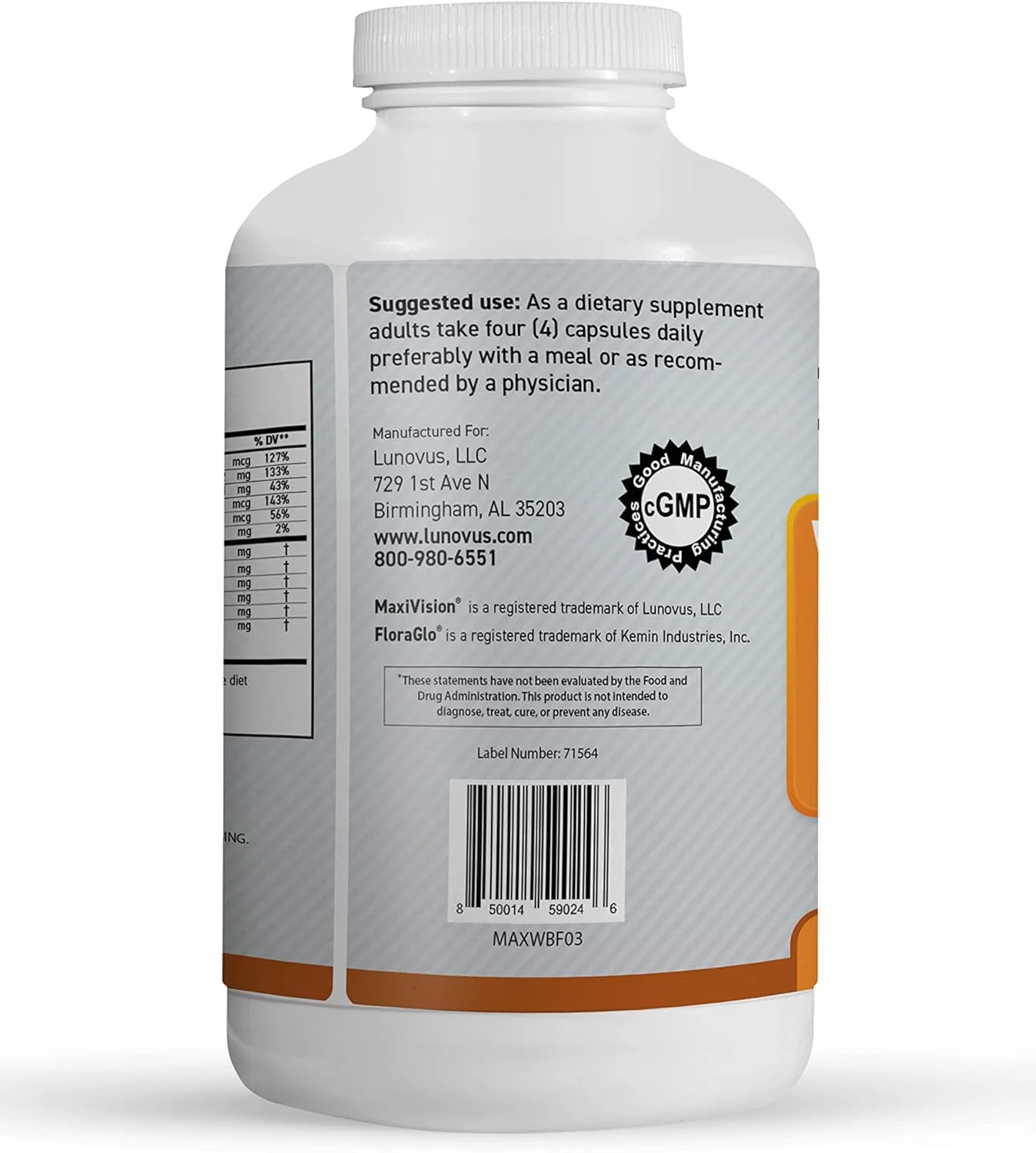 MaxiVision® AREDS 2 Whole Body Formula Eye Vitamins Lutein Zeaxanthin 360ct.