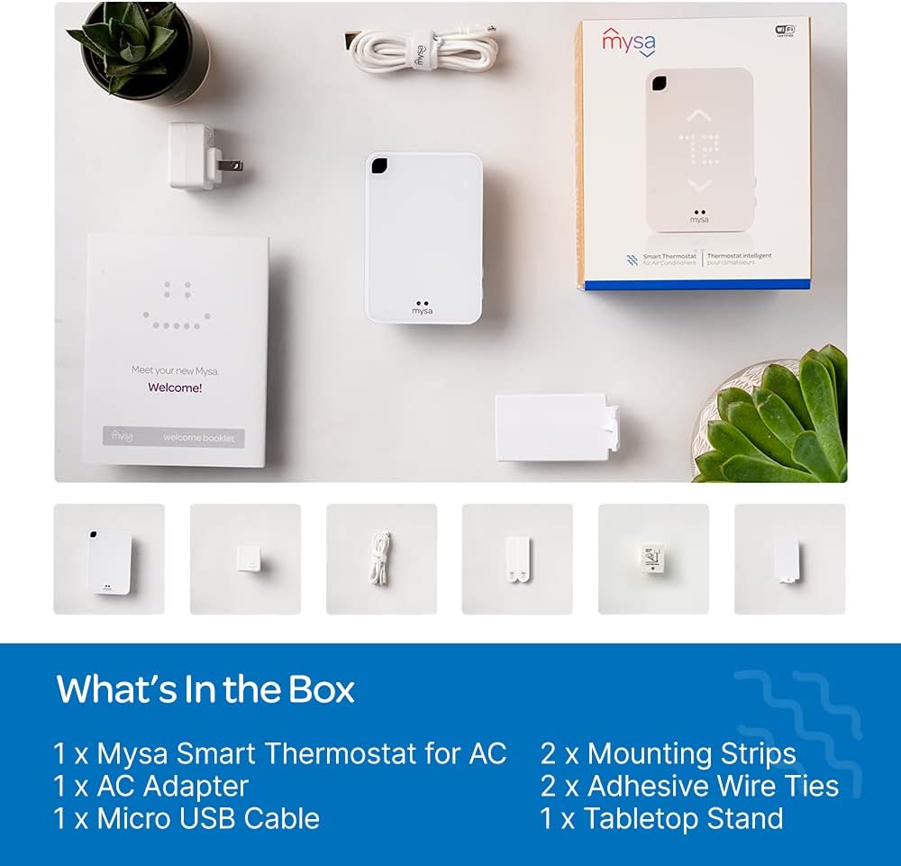 Mysa Smart Thermostat for Mini-Split AC/Heat Pumps | Smart Controller Replaces Remote | Easy Setup | Use w/HomeKit, Alexa, Google Home | Wi-Fi Programmable | Remote Control with Free App
