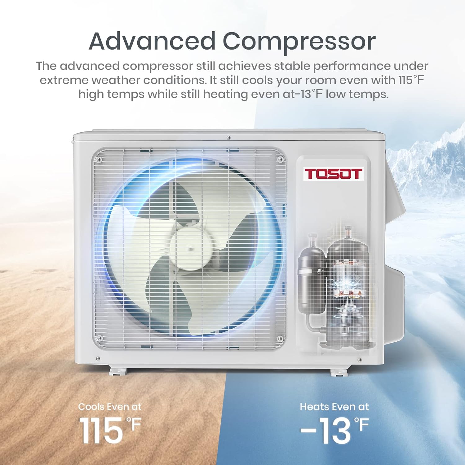 TOSOT 12,000 BTU Ductless Mini-Split Air Conditioner, Inverter Split AC System Heat Pump, Full Set with 16.5 Ft. Pre-Charged Installation Kit - 20 SEER 230V