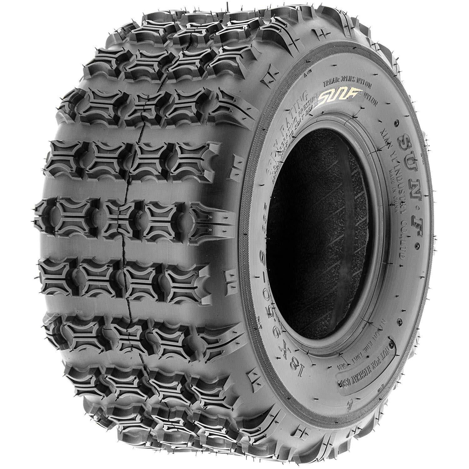 Sunf Rear ATV x Knobby Tires 18x9.5-8 18x9.5x8 4 PR A018 Set Pair of 2