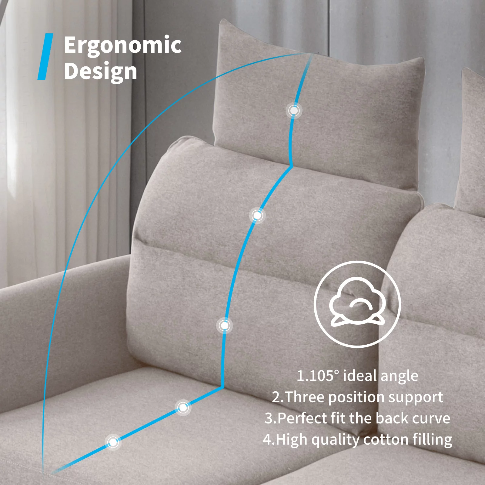 Mjkone L-Shaped Couch with Storage Ottoman and 2 USB Ports, Convertible Sectional Sofa Couch with Adjustable Armrest, Living Room Furniture Suitable for Apartment/Living Room,Beige