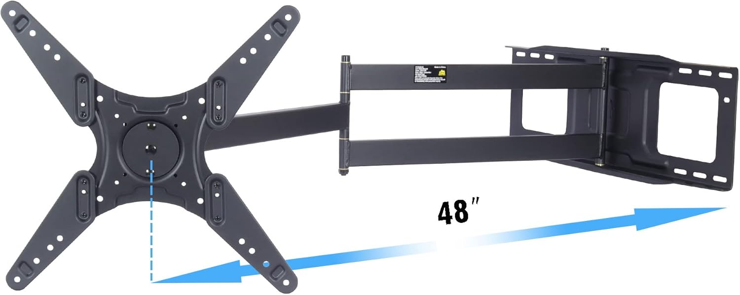 WHYFONE Landscape to Portrait Long Arm TV Mount,Full Motion TV Wall Mount Bracket with 48" Extension Articulating Arms,Swivels,Tilts,Rotation,Fits 23- 60" TVs & Monitor,Holds 100 lbs,VESA400x400mm