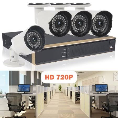 Did 4CH AHD 720p CCTV Camera Security System with 4 Pcs IP Outdoor IR Night Vision Home Security Camera System White (Wireless S