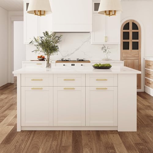homary 72'' Kitchen Islands with Storage Modern White Kitchen Table with Seating & 3 Drawers Dining Table