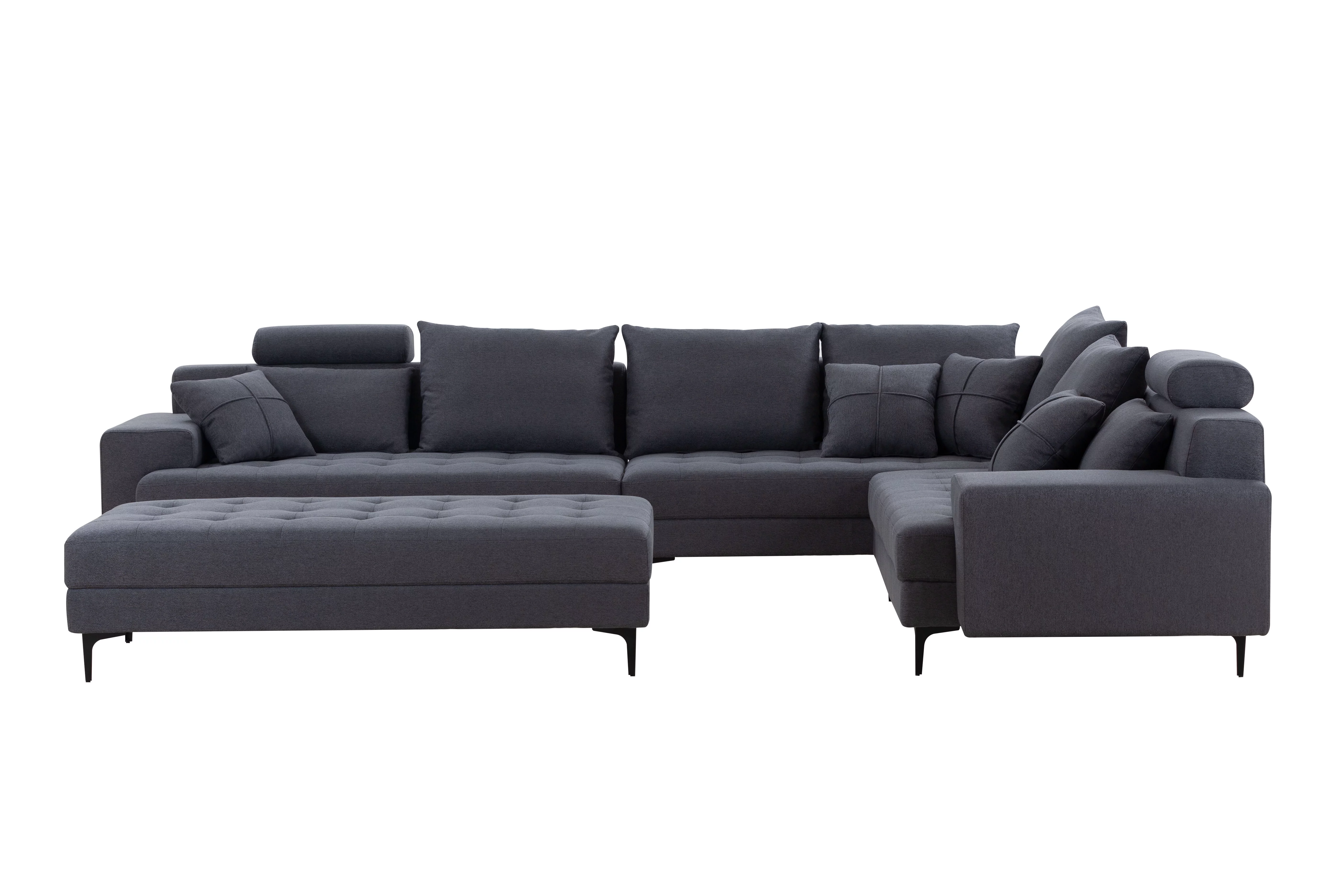 Kevinplus Modular Sectional Sofa Set Oversized U Shaped Couch with Storage Ottoman Convertible Sleeper Sectional Sofa Fabric Modular Couch with Wide Chaise