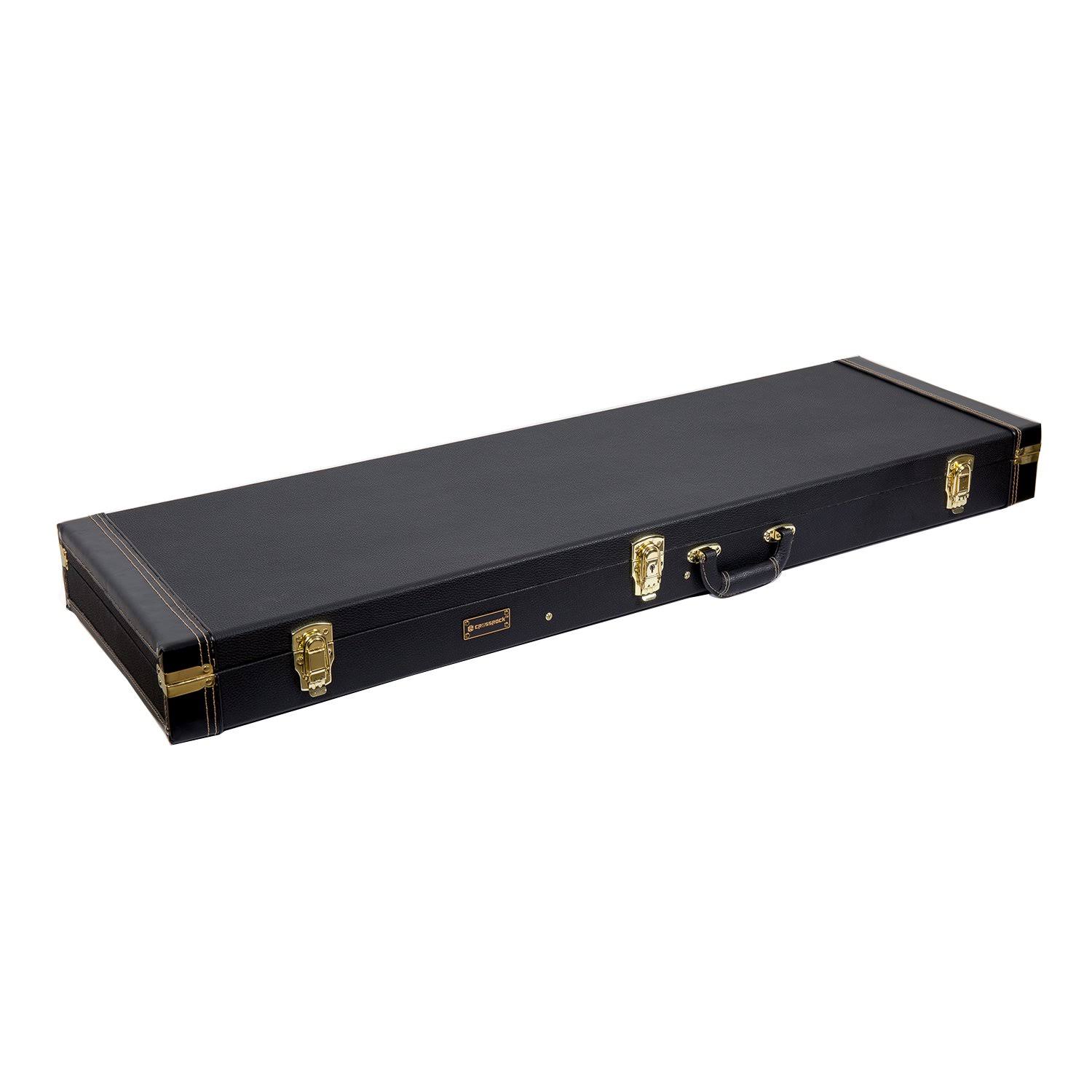 Crossrock Crw600 Deluxe Series Bass Guitar Case,Multi-ply Wooden Case in Black