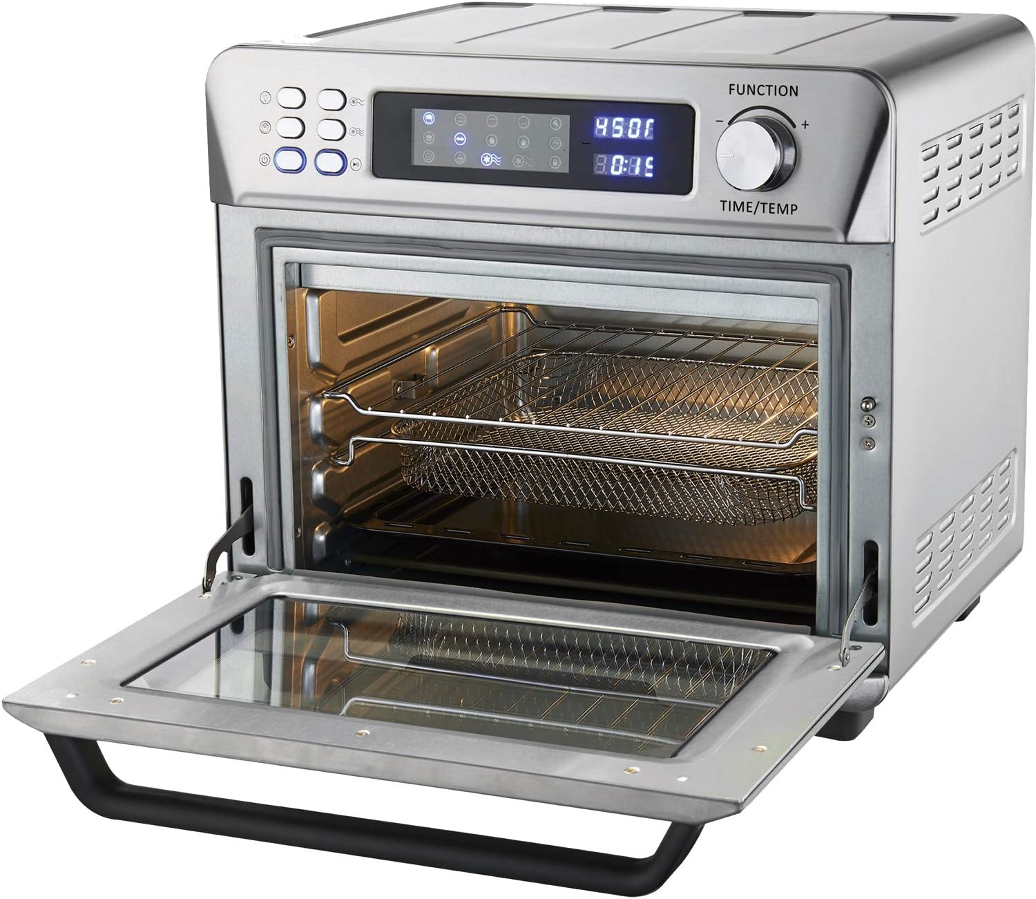 Frigidaire EAFO111-SS Air Fryer Oven, Digital, 26 Quart 10-in-1 Countertop Toaster Oven & Air Fryer Combo - Grill, Rotisserie, Dehydrator, Pizza Oven, & More, Stainless Steel,Silver