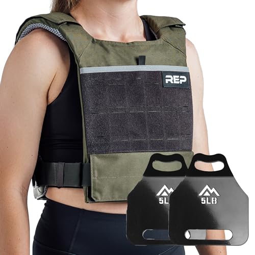 REP Fitness Strata Weight Vest, 2 Removable Plate Options for Unisex, Men & Women, Wearable, Weighted for Strength Training, Muscle Building, CrossFit, Running, Gym Exercise, Adjustable Sizing