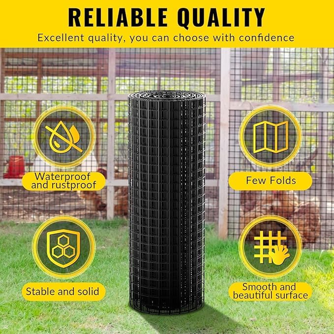 Hardware Cloth 1/2 inch 48 x 100 ft Galvanized Chicken Wire Fencing 19 Gauge Heavy Duty Hot Dip Galvanized Wire Fence Roll for Chicken Poultry Coop, Animal, Fencing,Garden Protection