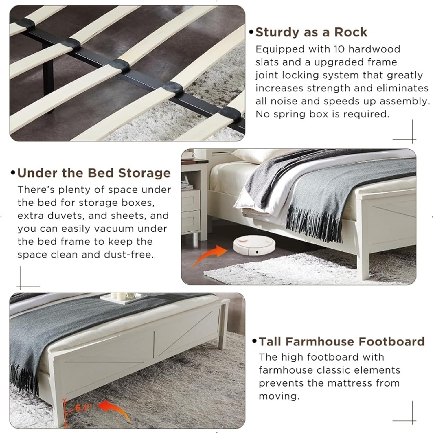 Farmhouse Queen Size Bed Frame with Storage Bookcase Headboard with Sliding Barn Door, Rustic Wood Platform Bed,Modern Style, xx-921