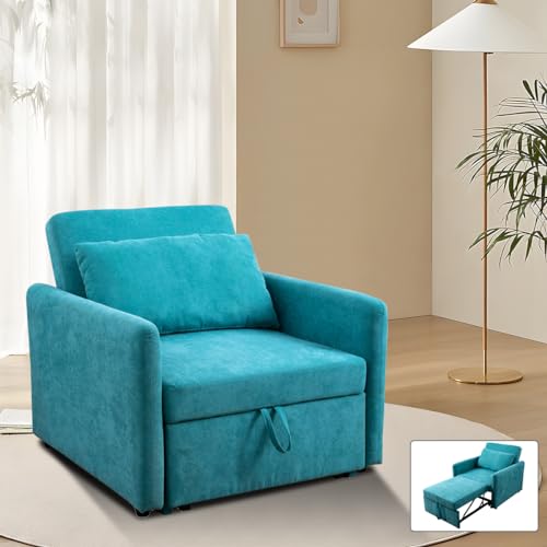 Convertible Sofa Bed Chair Sofabed, Red