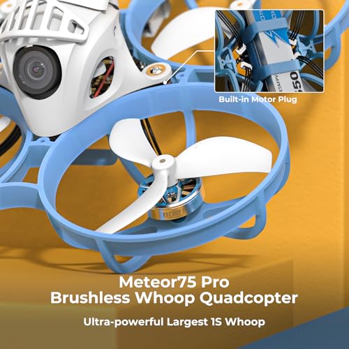 BETAFPV Meteor75 Pro 1S Brushless Drone with Matrix 1S 5IN1 FC, 1102 22000KV Motor, 45mm 3-Blade Prop for FPV Freestyle Racing Indoor Outdoor, Fly Time Up to 6.5Min with BT2.0 550mAh Lipo - ELRS
