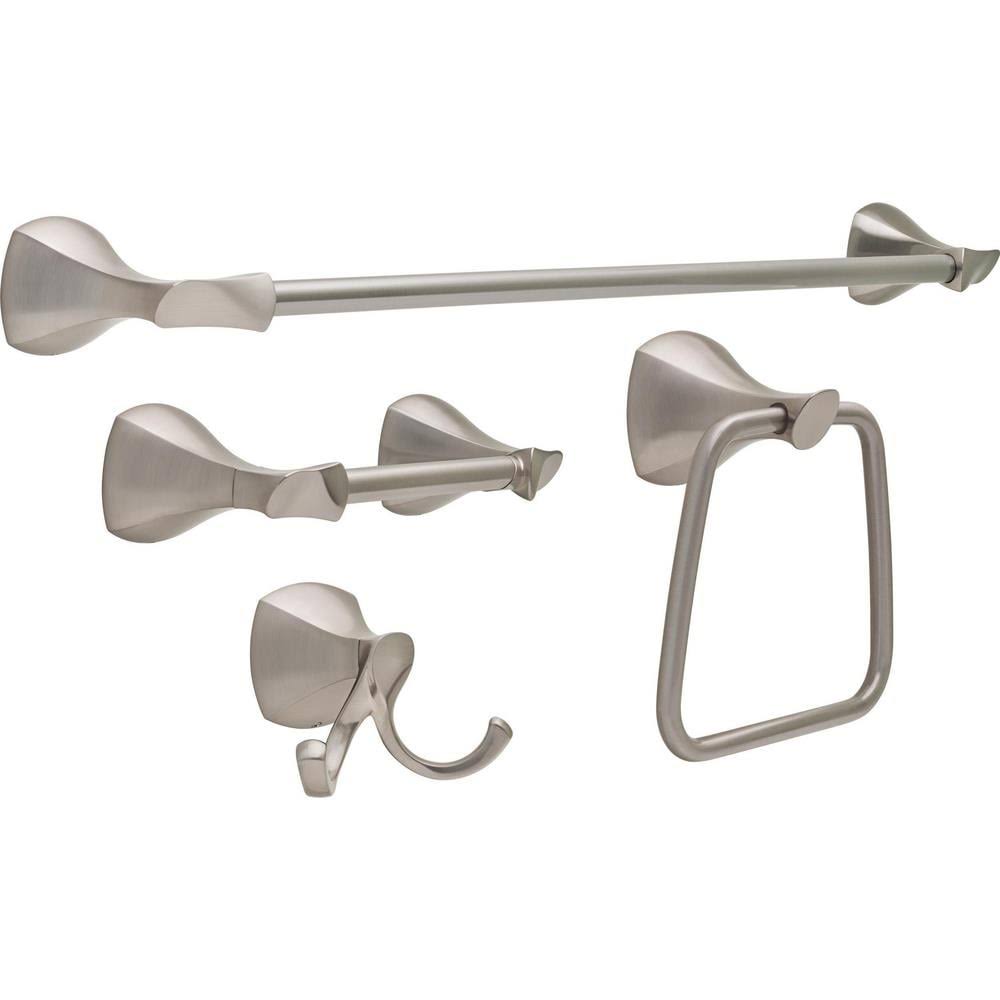 Delta 4-Piece Sandover SpotShield Brushed Nickel Decorative Bathroom Hardware Set | SAN63-BN-VK