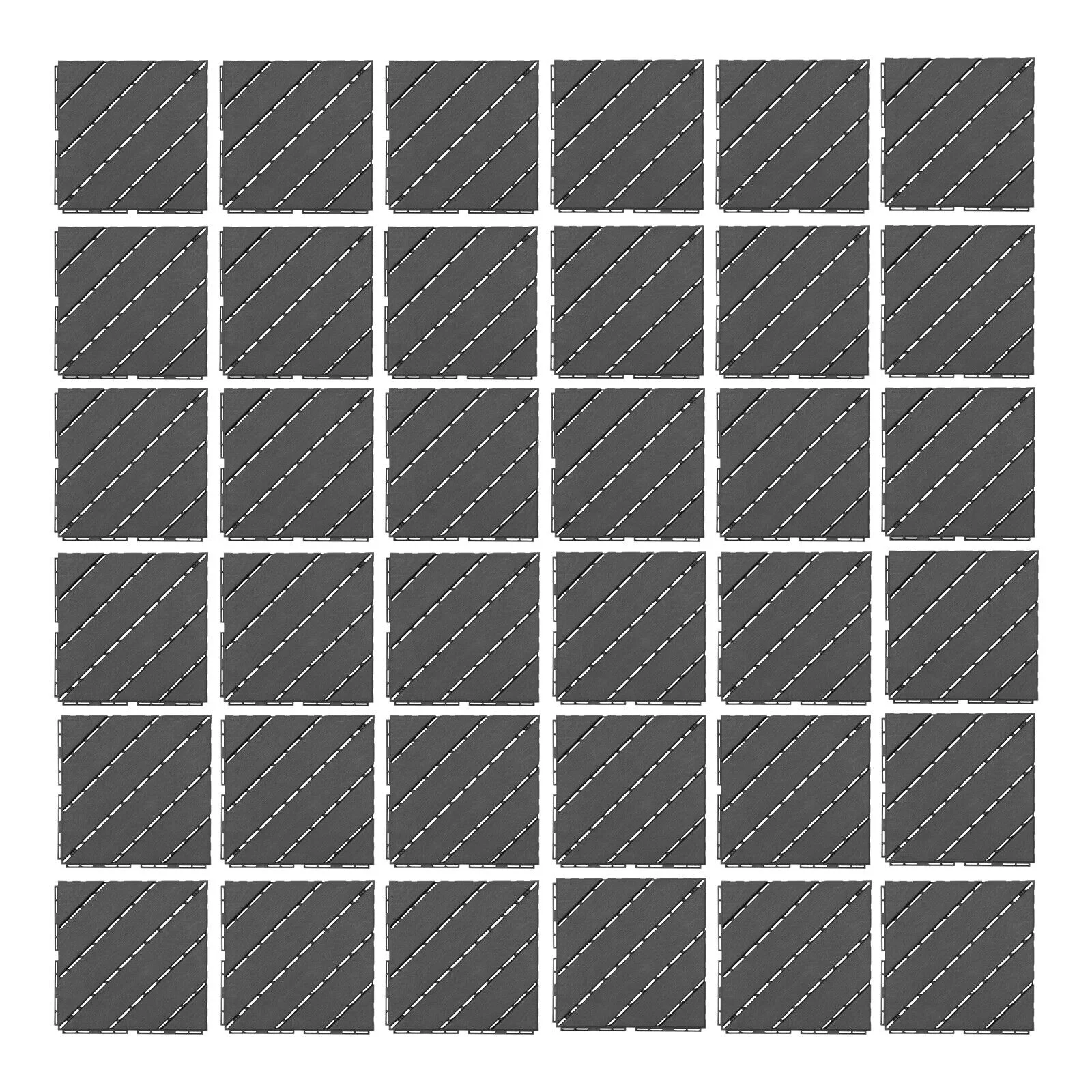 Modern 36PCS Interlocking Deck Tiles Floor Mount Plastic Composite Patio Deck Tiles 12”x12”