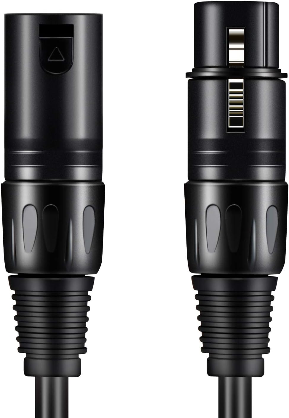 Moukey, 50ft XLR 50 Feet Microphone Male to Female Mic Cables Cord, Black 3-Pack