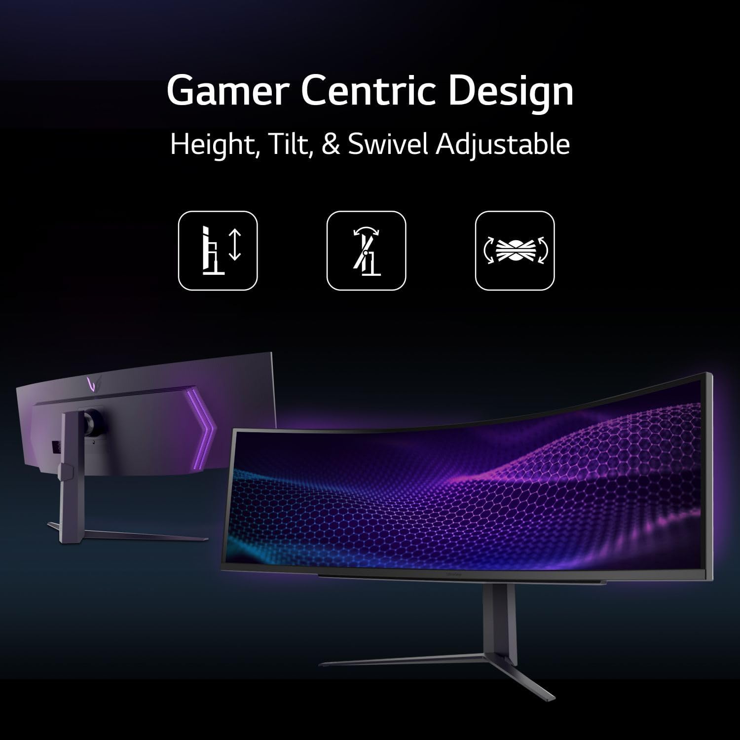 LG 49GR85DC-B.AUS 49" Curved Ultragear™ DQHD 1ms 240Hz Monitor with VESA DisplayHDR™ 1000, Black (Renewed)