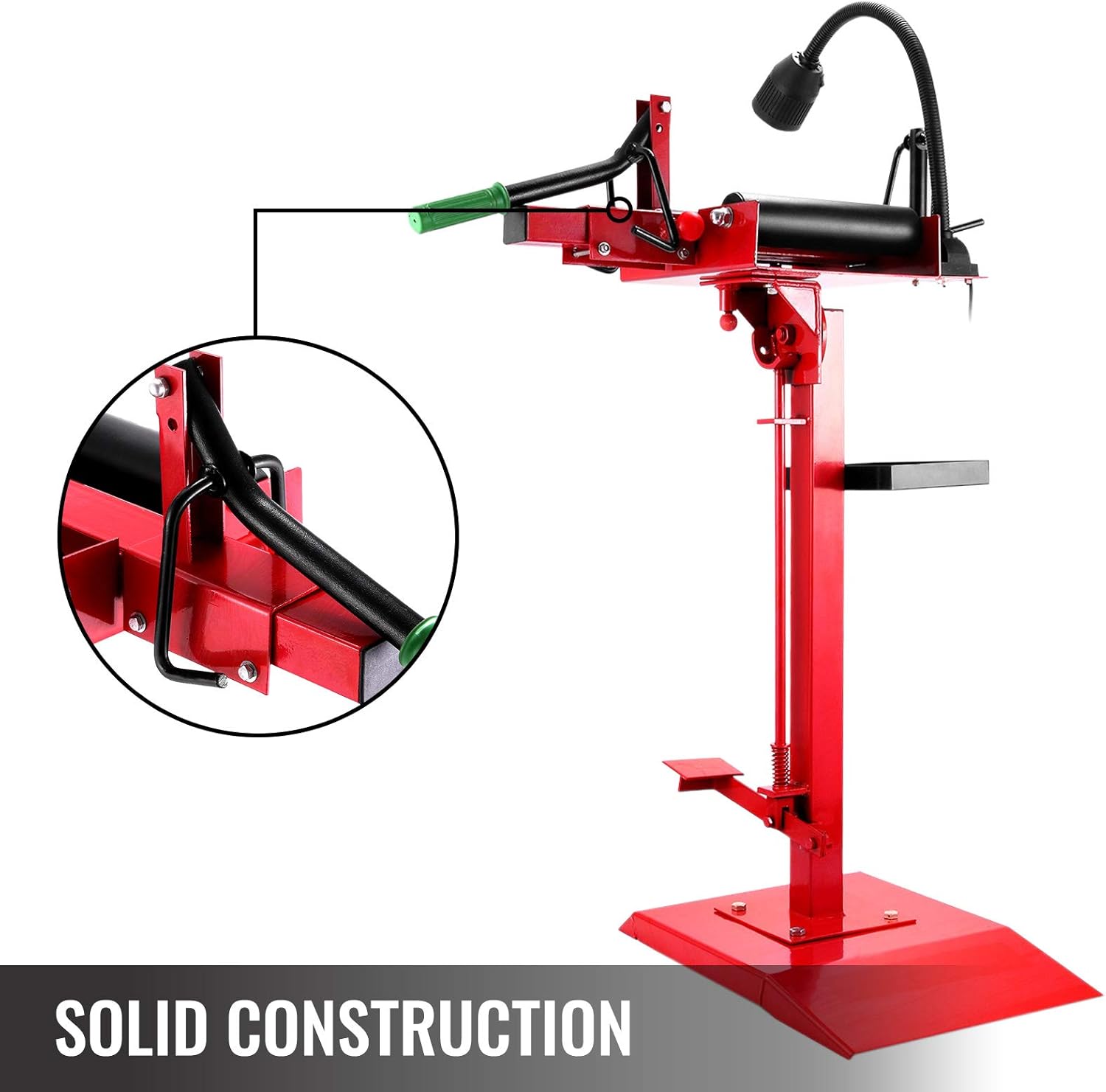 Mophorn Manual Tire Spreader Portable Tire Changer with Stand Adjustable LED Light Tire Spreader Tool for Light Truck and Car