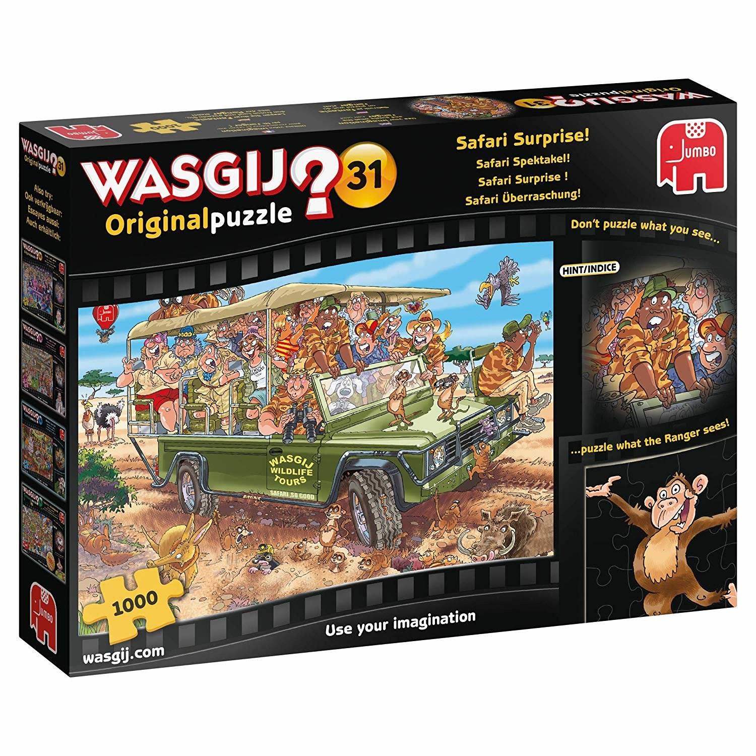 Wasgij 19164 Original 31-Safari Surprise 1000 Piece Jigsaw Puzzle, Multi