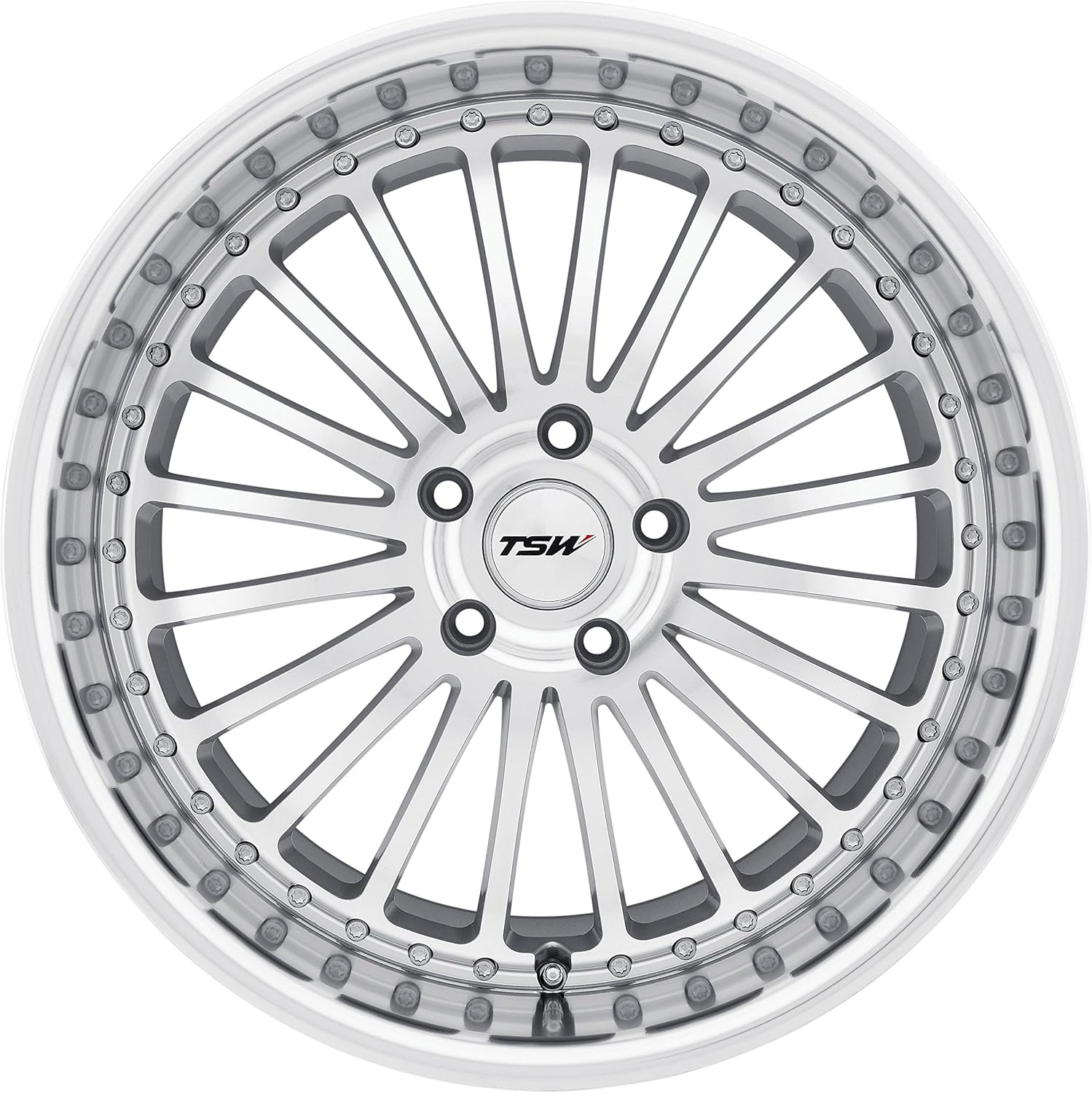 TSW Silverstone Silver Wheel with Machined Lip (18x8"/5x114.3mm)