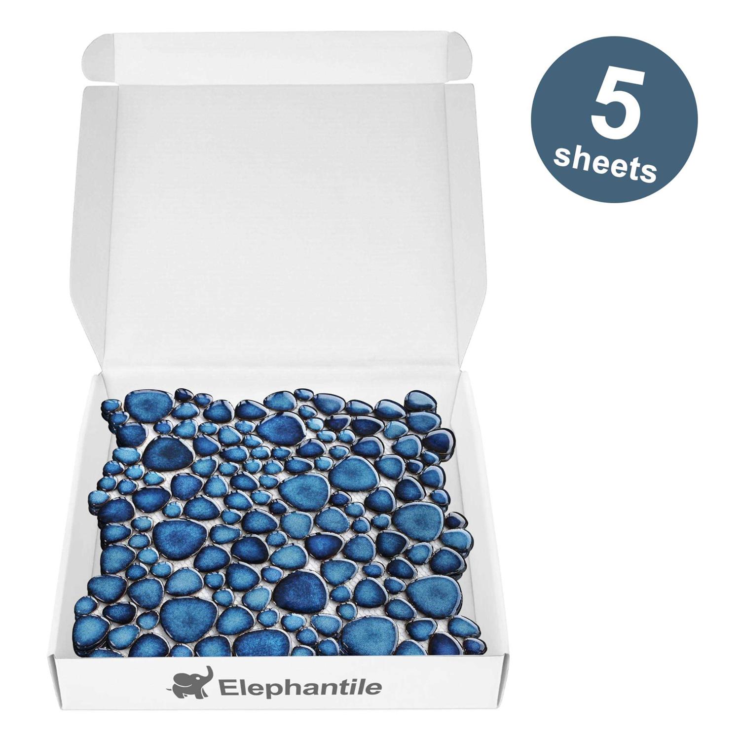 Blue Porcelain Pebbles / Rocks Wall &amp; Floor Tile Blujellyfish - Shop Hardware Tools Online Store