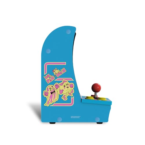 Arcade1Up Class of ‘81 Ms. PAC-Man/Galaga Countercade – 3 Classic Games, Retro Game Console for Home, Portable Console with 7-inch Screen, Table-top Video Game for Game Room