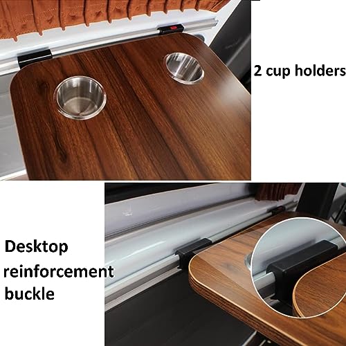 Rv Dinette Table, Wall Mounted Desk, Folding Wall Table, Fold Down Table, Wall-Mounted Table, White Adjustable Steel Brackets, for Rv, Home Office, Bedroom or Kitchen (Wood Grain 39x79cm/15x31in)