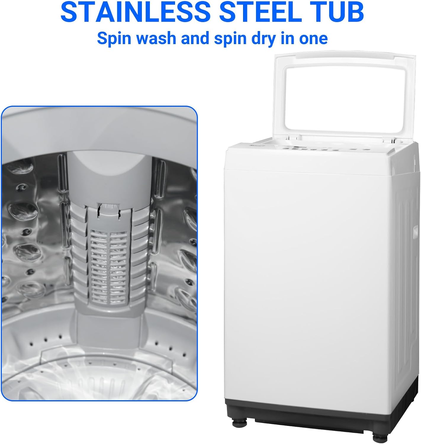 1.7 Cu.Ft Washing Machine, Washing Machine,6 Cycles Washer Machine with Child Lock,Delay Start for Apartments, RV…