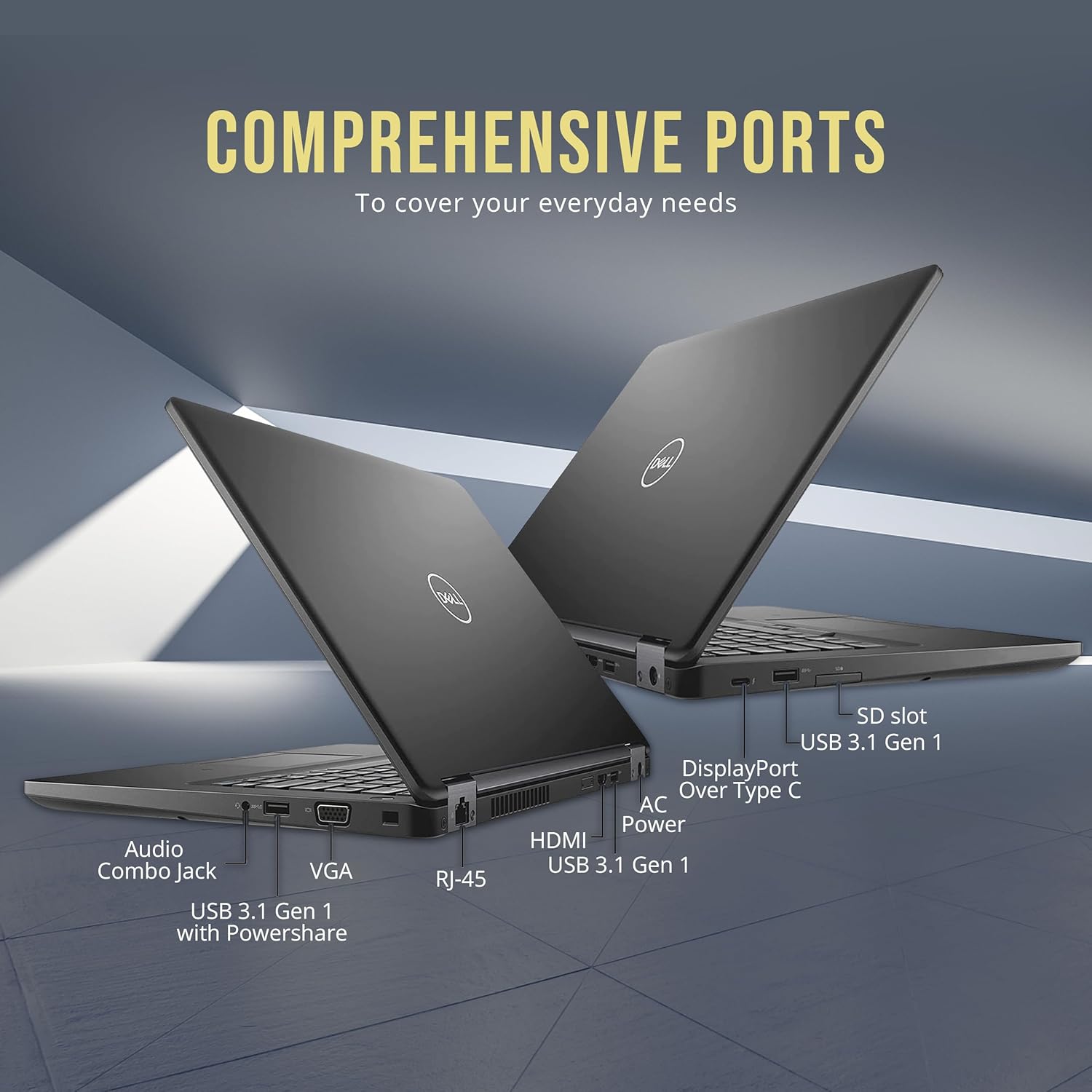 DELL Latitude 5490 14" FHD Business Laptop, Intel i5-8350U Quad Processor, 16GB RAM, 512GB PCIe SSD, ‎Intel UHD Graphics, Backlit Keyboard, HD Webcam, Windows 11 Pro, Black