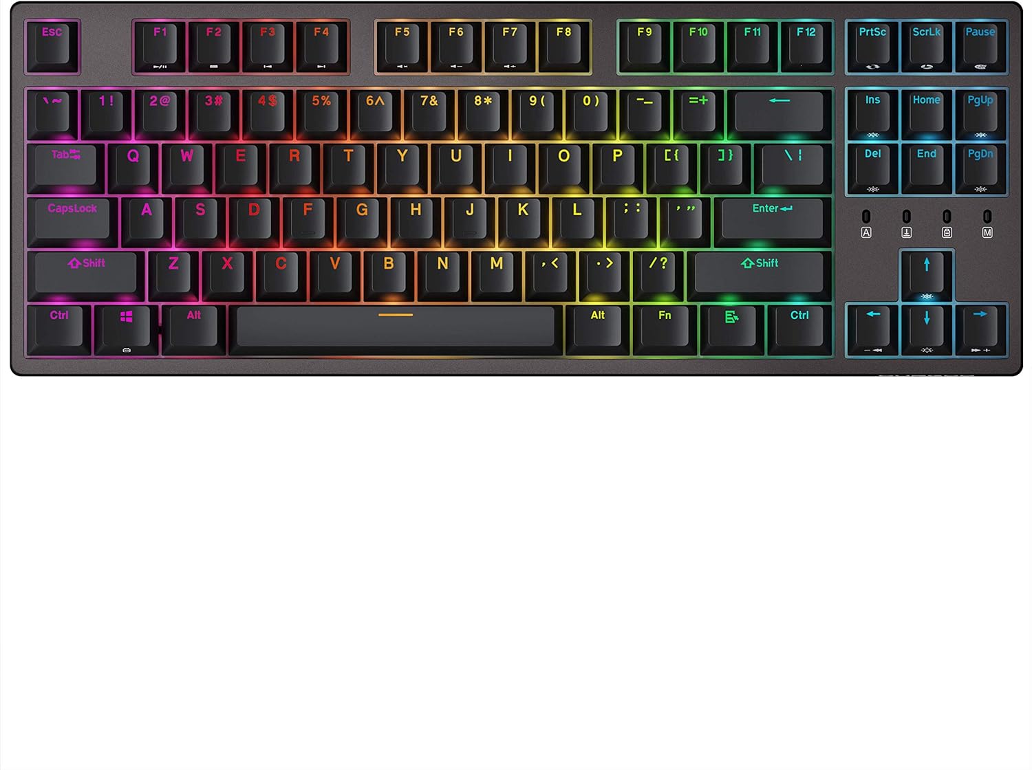 Durgod Taurus K320 TKL Mechanical Gaming Keyboard - 87 Keys - Double Shot PBT - NKRO - USB Type C (Cherry Blue, Space Grey)
