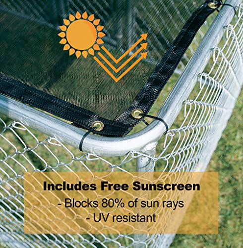MidWest Homes For Pets Chain Link Portable Kennel with a Sunscreen, 6 by 4 by 4-Feet