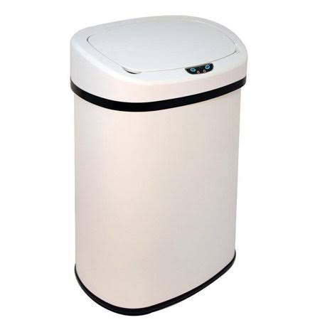 BestOffice 13-Gallon Touch Free Sensor Automatic Touchless Trash Can Kitchen Office, White