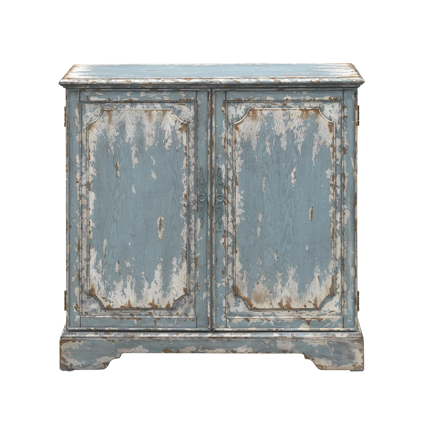Coast To Coast Imports Cabot Aged Blue & Cream Two Door Cabinet - Curated Treasures Market