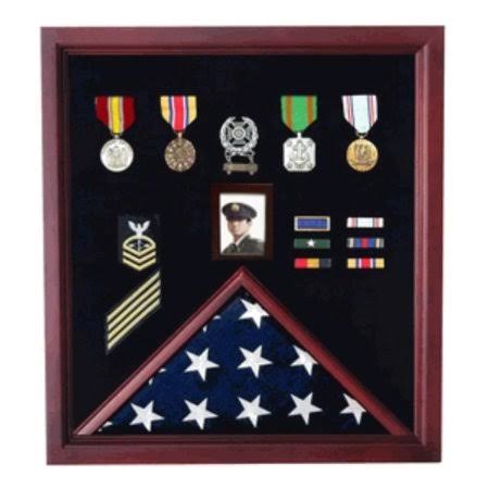 Military Medal Case, Shadow Box Photo Holder, Military Medal