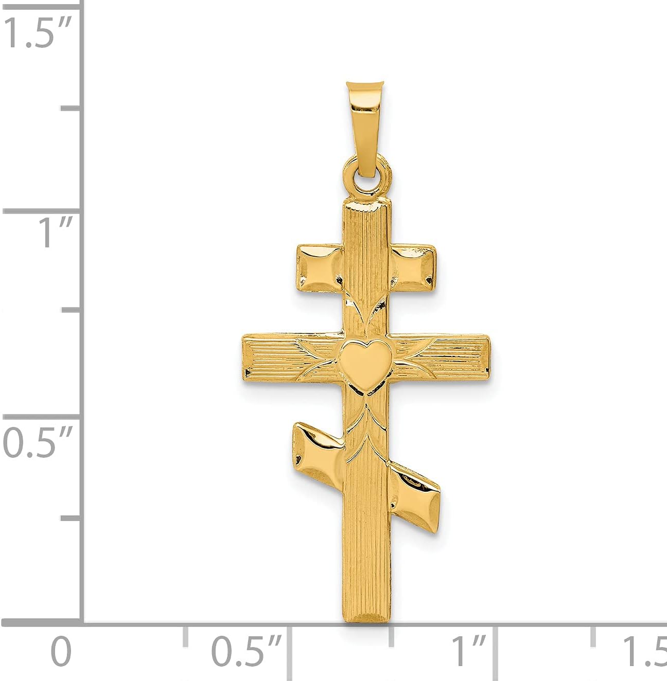 14k Yellow Gold Eastern Orthodox Cross Pendant