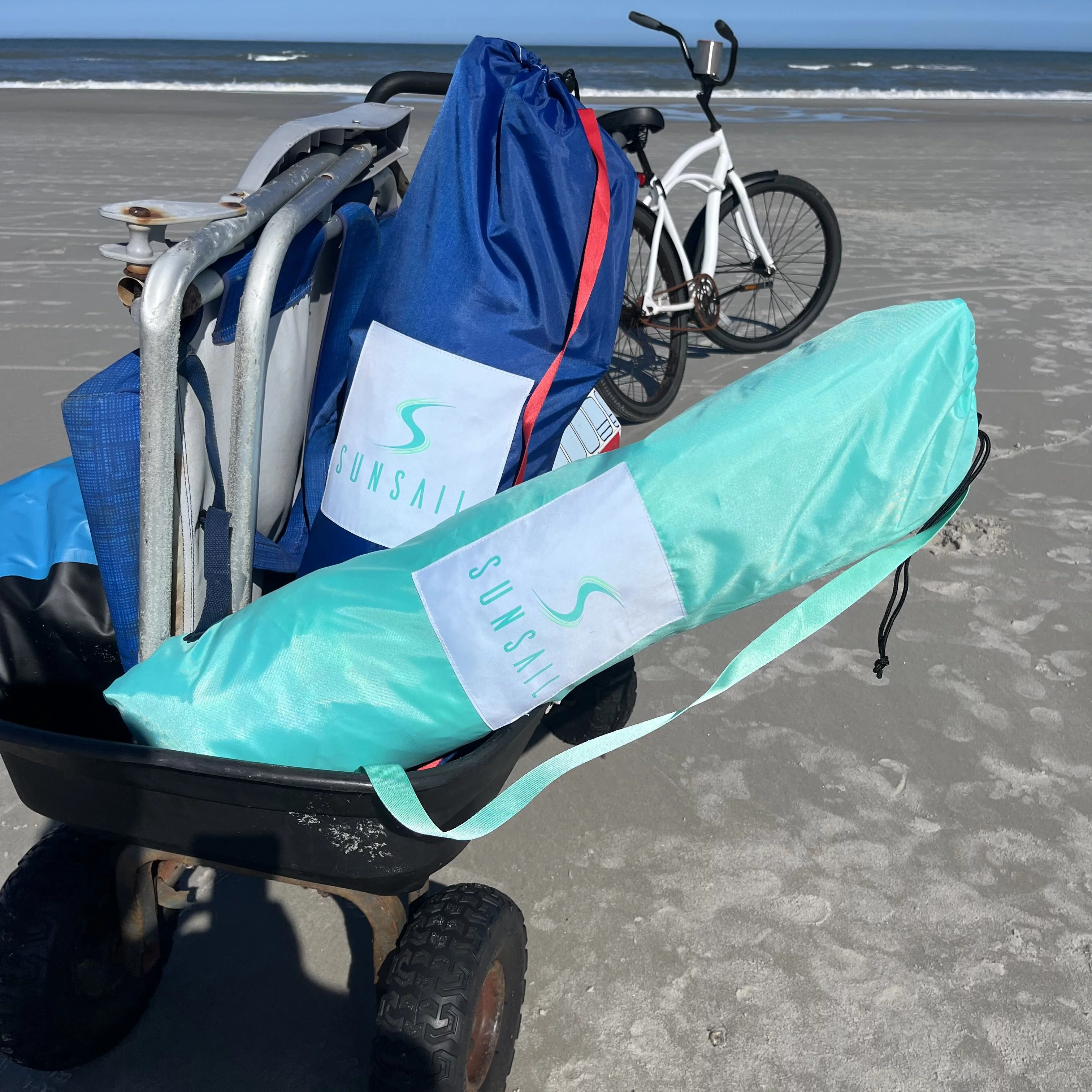 Sunsail Shade Beach Shade Tent - UV 50 Plus Protection - Easy Setup - Shade for 6 Adults - American Crafted - Sea Green