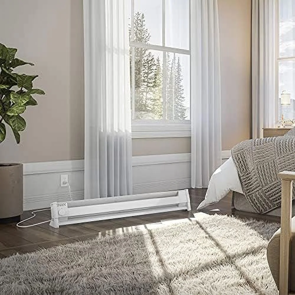 F Series 49" Portable Electric Baseboard Heater (Model: 4P1500W, Part: 05601), 5120 BTU, 120 Volt, 1500 Watt, White