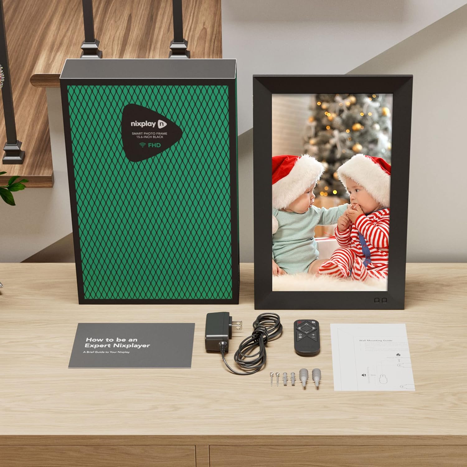 Nixplay 15.6 inch Smart Digital Photo Frame with WiFi (W15C) - Black - Share Photos and Videos Instantly via Email or App