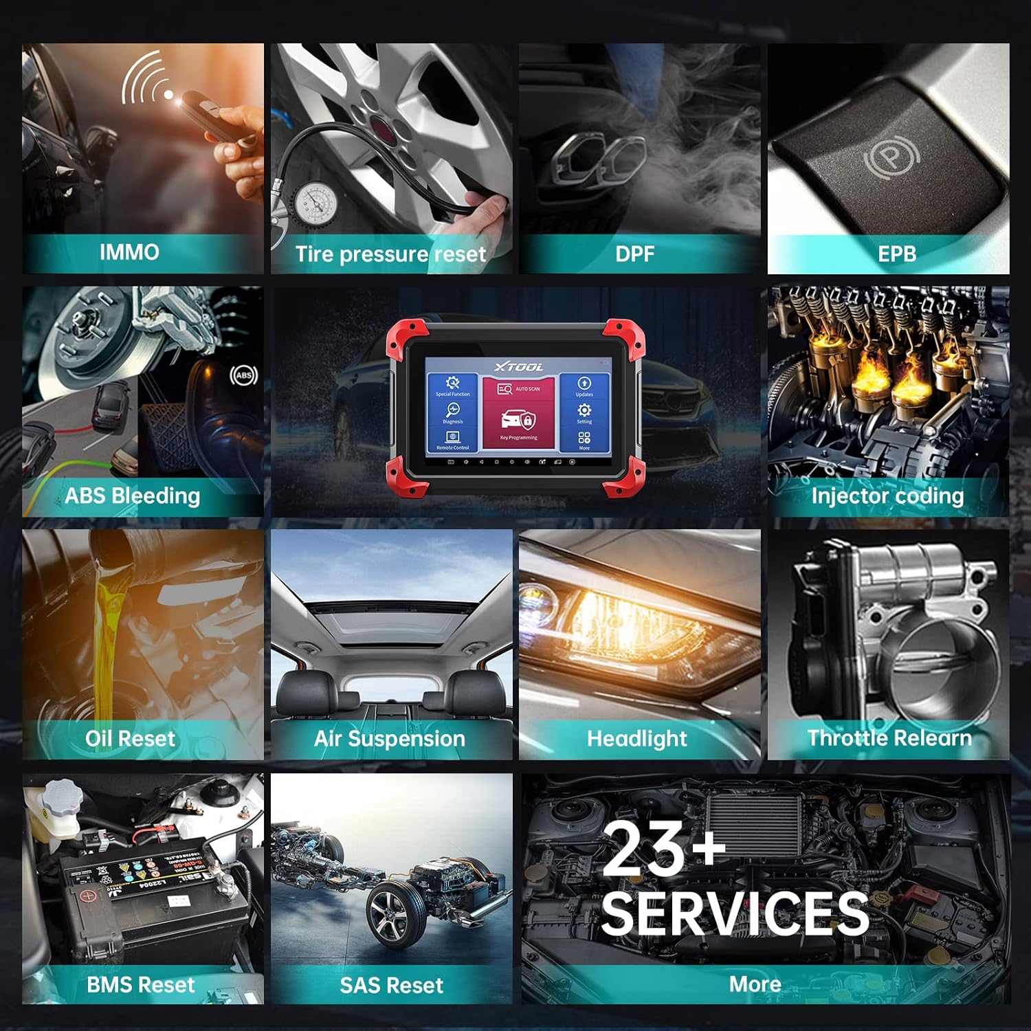 XTOOL X100 PAD Plus Automotive Key Programming Tool 2022 Newest, OE-Level All Systems Diagnostic, 23+ Services, ABS Bleed, Oil Reset, Throttle, Injector Coding, Air Suspension, 2 Years Free Update