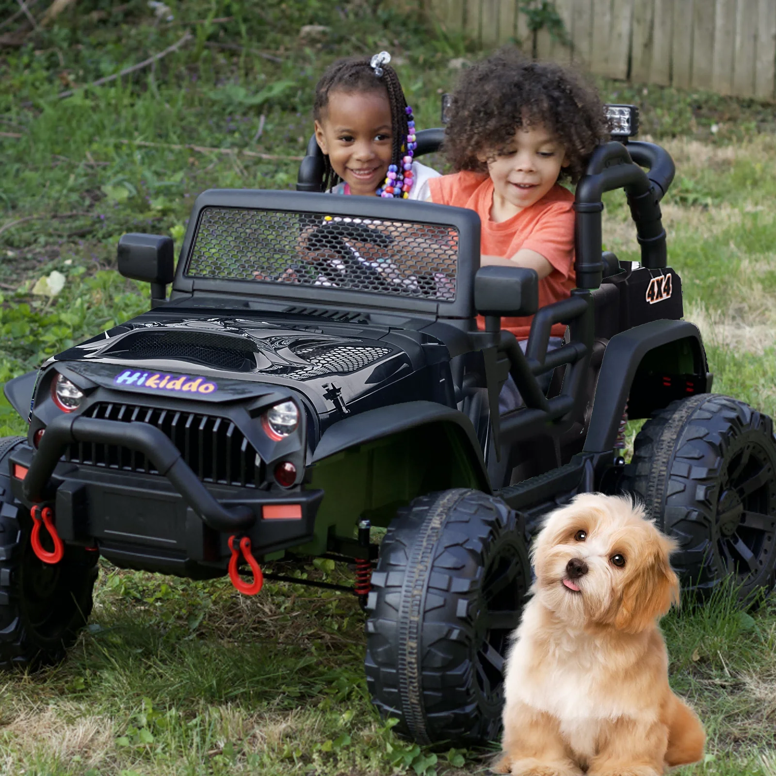 Hikiddo 24V Kids Ride on Truck, 2 Seater Powered Ride on Toy Car with Remote