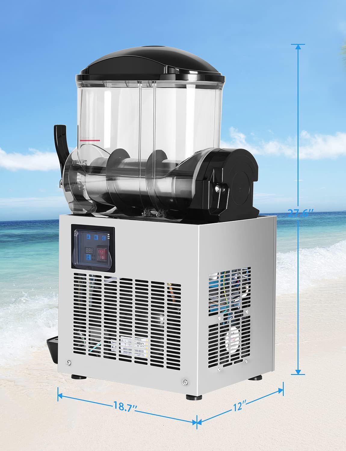 Commercial Slushy Machine for Frozen Drinks,12L 1050W 110V Large Slushie Maker,Margarita Machine,Electric Icey Smoothie Machine for Cocktail Beverage Wine Daiquiri Lemonade etc.