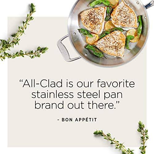 All-Clad BD55508 D5 Brushed 18/10 Stainless Steel 5-Ply Bonded Dishwasher Safe Stockpot Cookware, 8-Quart, Silver