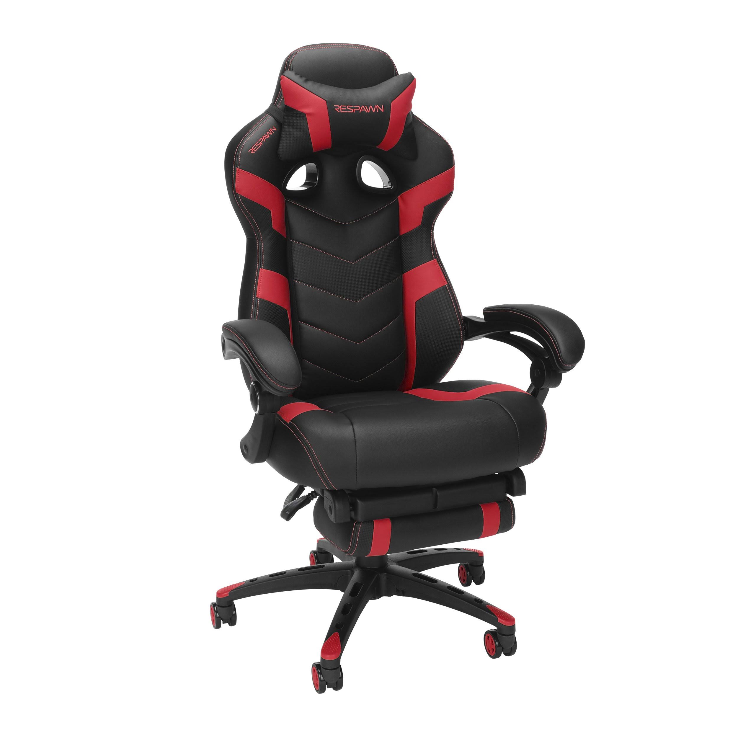 Respawn 110 Pro Racing Style Gaming Chair, Reclining Ergonomic Chair with Built-in Footrest, Red