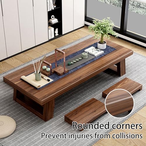 HRTLSS Japanese Floor Table, Rectangular Japanese Style Tatami Table, Vintage Tea Table Low Table, for Living Room, Reception Rooms, Tatami