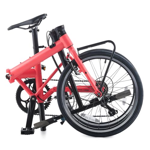 Viribus Folding Bike, 20 Inch Folding Bicycle for Adults, Teenager, Boys and Girls, 7 Speed Lightweight Foldable Bike with Front Racks for Commuting, Adult Bike Foldable Bicycle for City Travel
