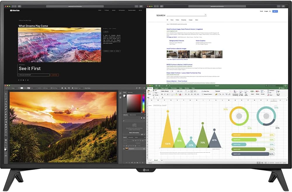 LG 43UN700T-B 43" 4K UHD 3840x2160 IPS USB-C HDR 10 Monitor - (Renewed)