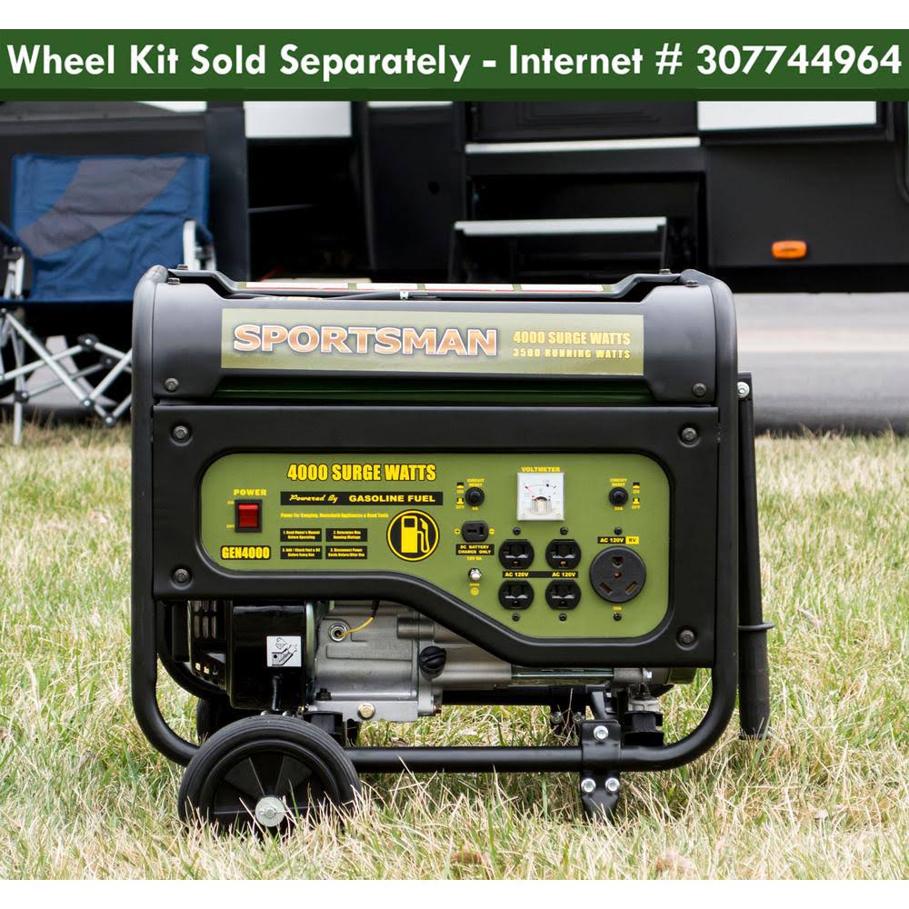 4,000/3,500-Watt Gasoline Powered Portable Generator with RV Outlet
