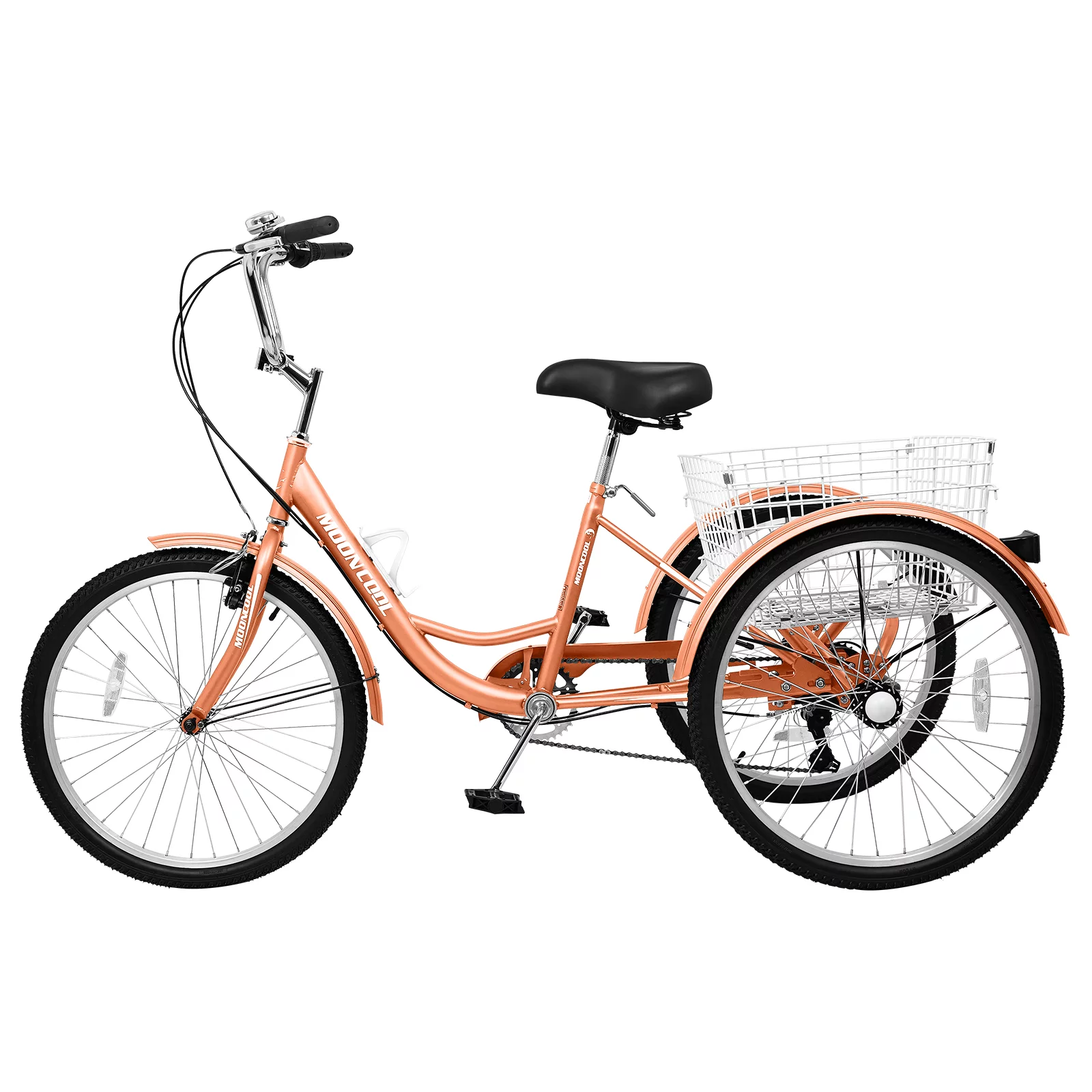 LILYPELLE 24 Adult Tricycle 7 Speed, Three Wheel Bikes for Adults 400lbs,Low-Step Through Trike Cruiser for Exercise Shopping Outdoor Activities,Cyan