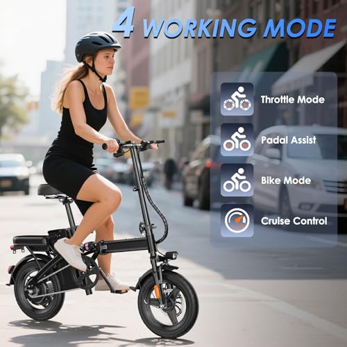 E14 Electric Bike for Adults 500W Motor, Folding Ebike 14" Adults Electric Bicycles, 48V 13Ah Removable Battery UL 2849 Certified, 25 Miles PAS Range